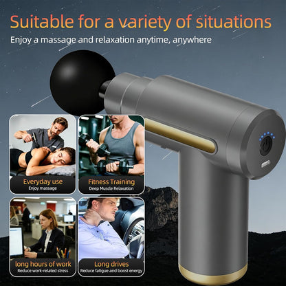 Massage Gun, Electric Massager, Suitable for Whole Body to Relieve Fatigue, Replaceable Massage Head Impact Massager, The Best Choice for Gift Giving (Black-720)