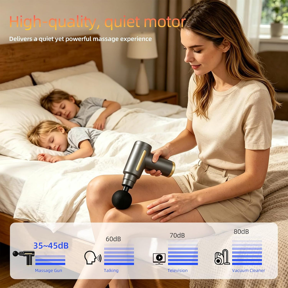 Massage Gun, Electric Massager, Suitable for Whole Body to Relieve Fatigue, Replaceable Massage Head Impact Massager, The Best Choice for Gift Giving (Black-720)