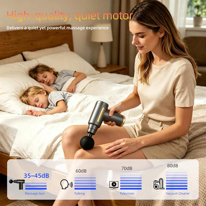 Massage Gun, Electric Massager, Suitable for Whole Body to Relieve Fatigue, Replaceable Massage Head Impact Massager, The Best Choice for Gift Giving (Black-720)