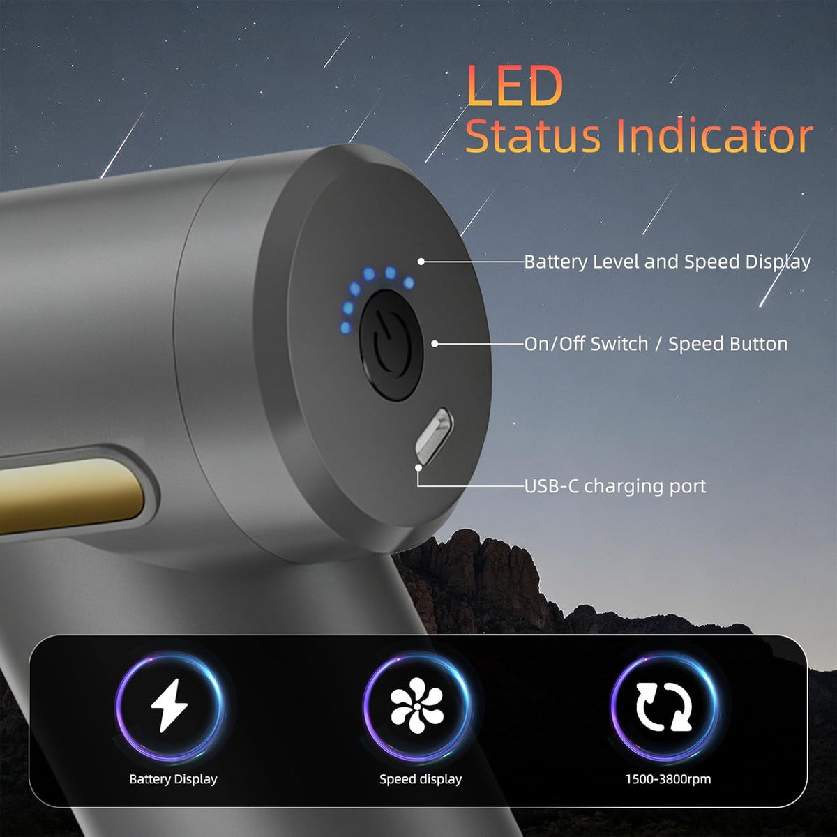 Massage Gun, Electric Massager, Suitable for Whole Body to Relieve Fatigue, Replaceable Massage Head Impact Massager, The Best Choice for Gift Giving (Black-720)