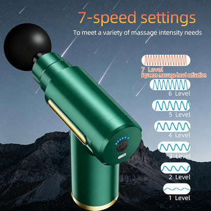 Massage Gun, Electric Massager, Suitable for Whole Body to Relieve Fatigue, Replaceable Massage Head Impact Massager, The Best Choice for Gift Giving (Black-720)