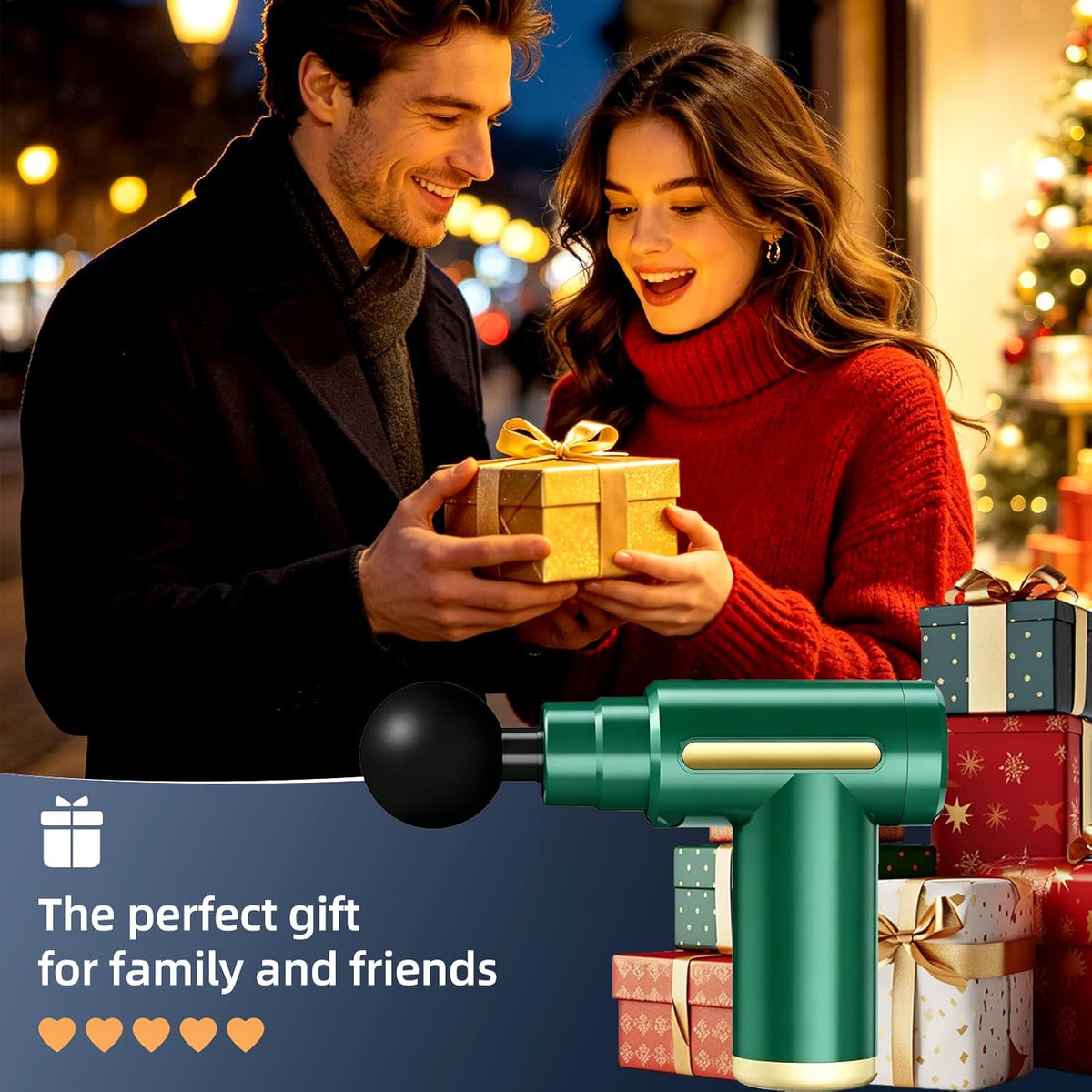Massage Gun, Electric Massager, Suitable for Whole Body to Relieve Fatigue, Replaceable Massage Head Impact Massager, The Best Choice for Gift Giving (Black-720)