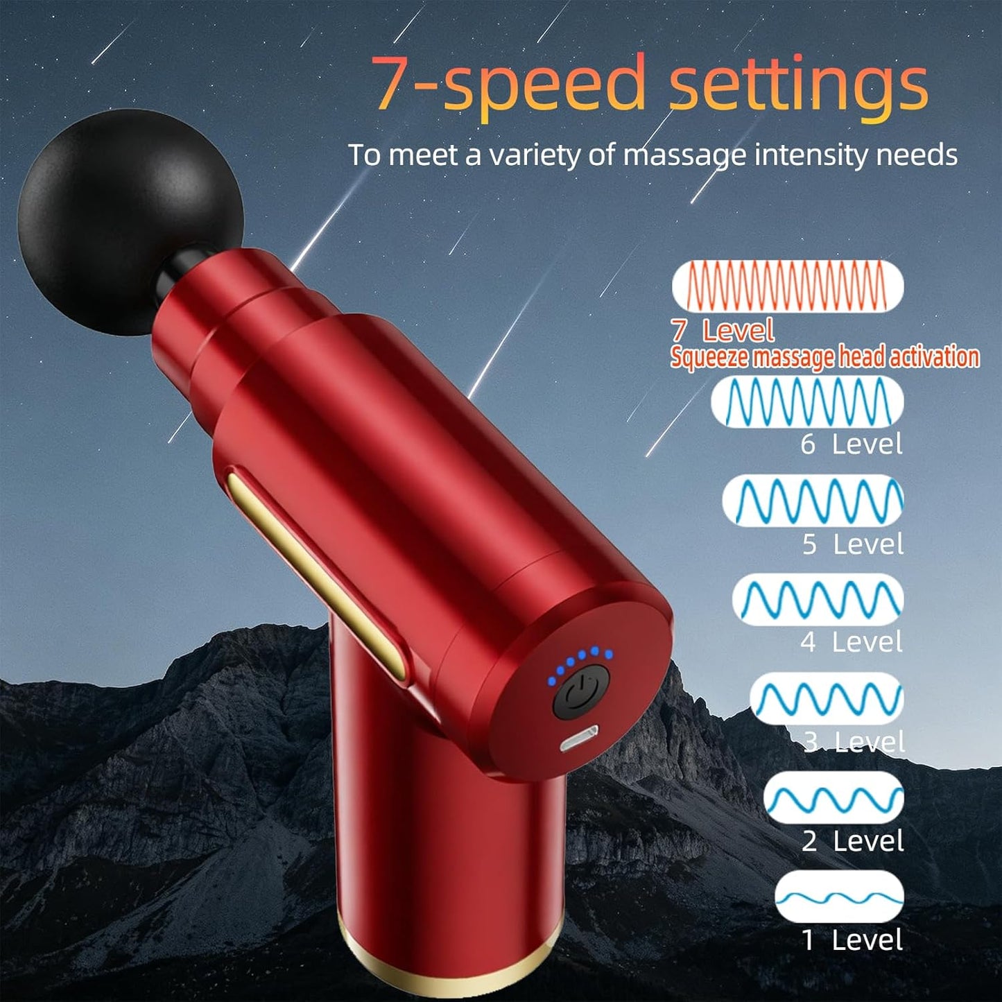 Massage Gun, Electric Massager, Suitable for Whole Body to Relieve Fatigue, Replaceable Massage Head Impact Massager, The Best Choice for Gift Giving (Black-720)
