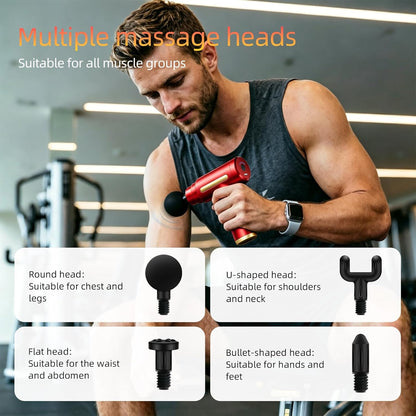 Massage Gun, Electric Massager, Suitable for Whole Body to Relieve Fatigue, Replaceable Massage Head Impact Massager, The Best Choice for Gift Giving (Black-720)