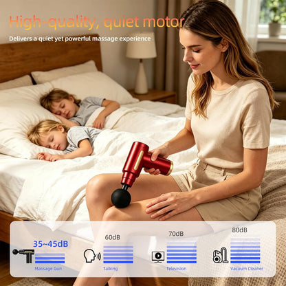 Massage Gun, Electric Massager, Suitable for Whole Body to Relieve Fatigue, Replaceable Massage Head Impact Massager, The Best Choice for Gift Giving (Black-720)
