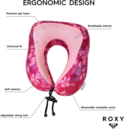 Cooling Gel Neck Pillow, Memory Foam Travel Neck Pillow for Airplane, Ergonomic Neck Support Pillow for Travel, Plane, Car & Office, Breathable Washable Cover, Pink