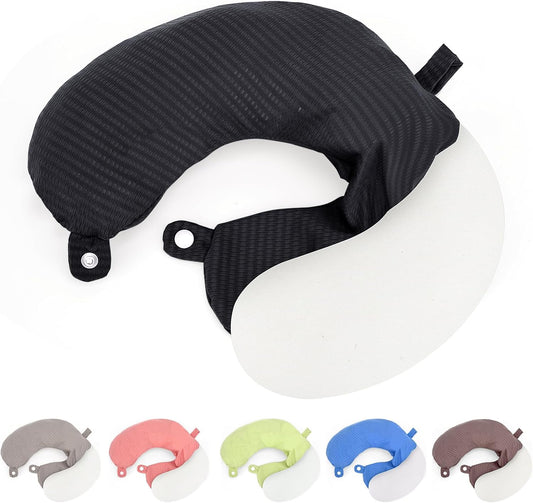 Travel Neck Pillow Cover U Shape Necks Pillows Case Replacement Covers Soft and Smooth Pink (ONLY Pillow Cover, No Filler)