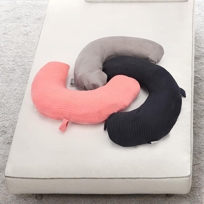 Travel Neck Pillow Cover U Shape Necks Pillows Case Replacement Covers Soft and Smooth Pink (ONLY Pillow Cover, No Filler)
