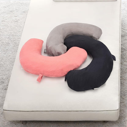 Travel Neck Pillow Cover U Shape Necks Pillows Case Replacement Covers Soft and Smooth Pink (ONLY Pillow Cover, No Filler)