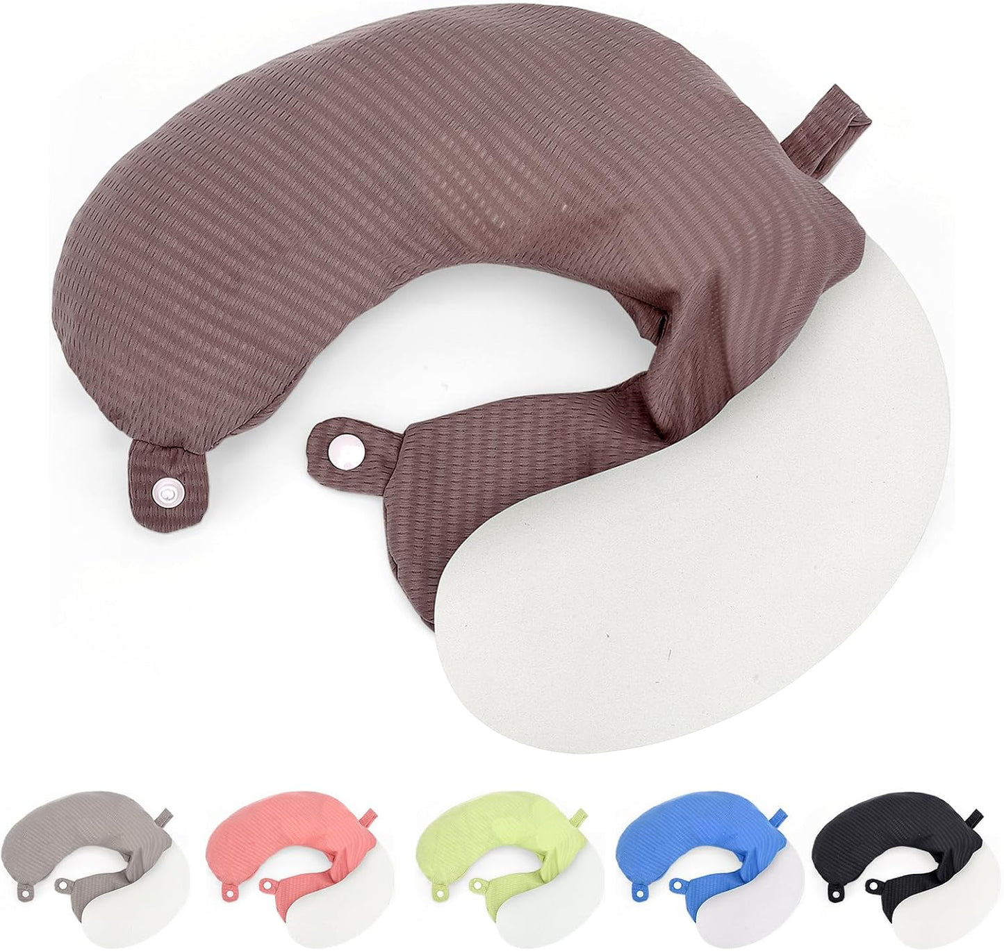 Travel Neck Pillow Cover U Shape Necks Pillows Case Replacement Covers Soft and Smooth Pink (ONLY Pillow Cover, No Filler)