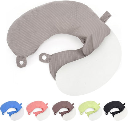 Travel Neck Pillow Cover U Shape Necks Pillows Case Replacement Covers Soft and Smooth Pink (ONLY Pillow Cover, No Filler)