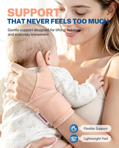 Wrist Brace with Soft-Touch Fabric, Breathable Compression Wrist Support for Daily Wear, Typing & Work, Adjustable Wrist Wrap for Mild Carpal Tunnel, Tendonitis, Arthritis & Sprains, S