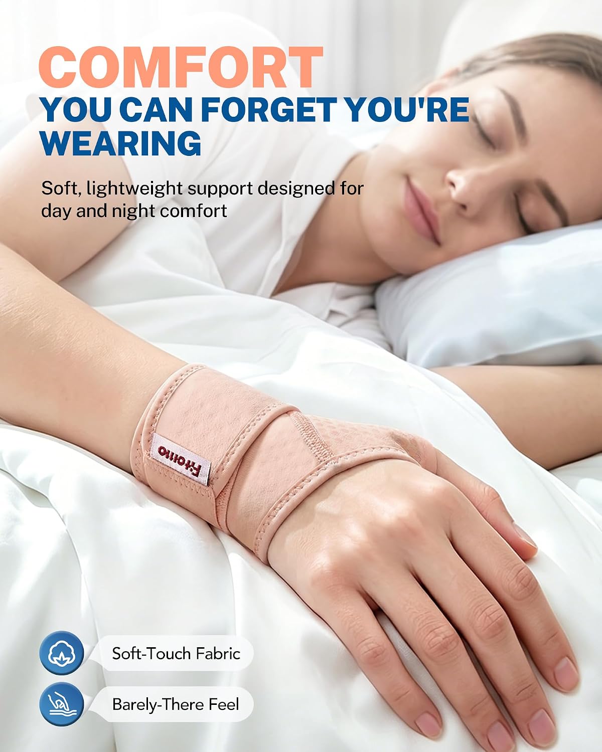 Wrist Brace with Soft-Touch Fabric, Breathable Compression Wrist Support for Daily Wear, Typing & Work, Adjustable Wrist Wrap for Mild Carpal Tunnel, Tendonitis, Arthritis & Sprains, S