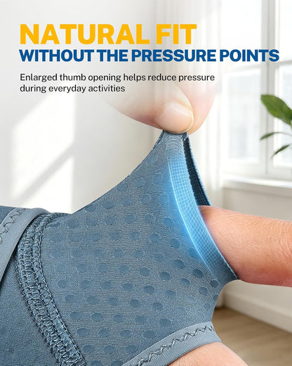 Wrist Brace with Soft-Touch Fabric, Breathable Compression Wrist Support for Daily Wear, Typing & Work, Adjustable Wrist Wrap for Mild Carpal Tunnel, Tendonitis, Arthritis & Sprains, S