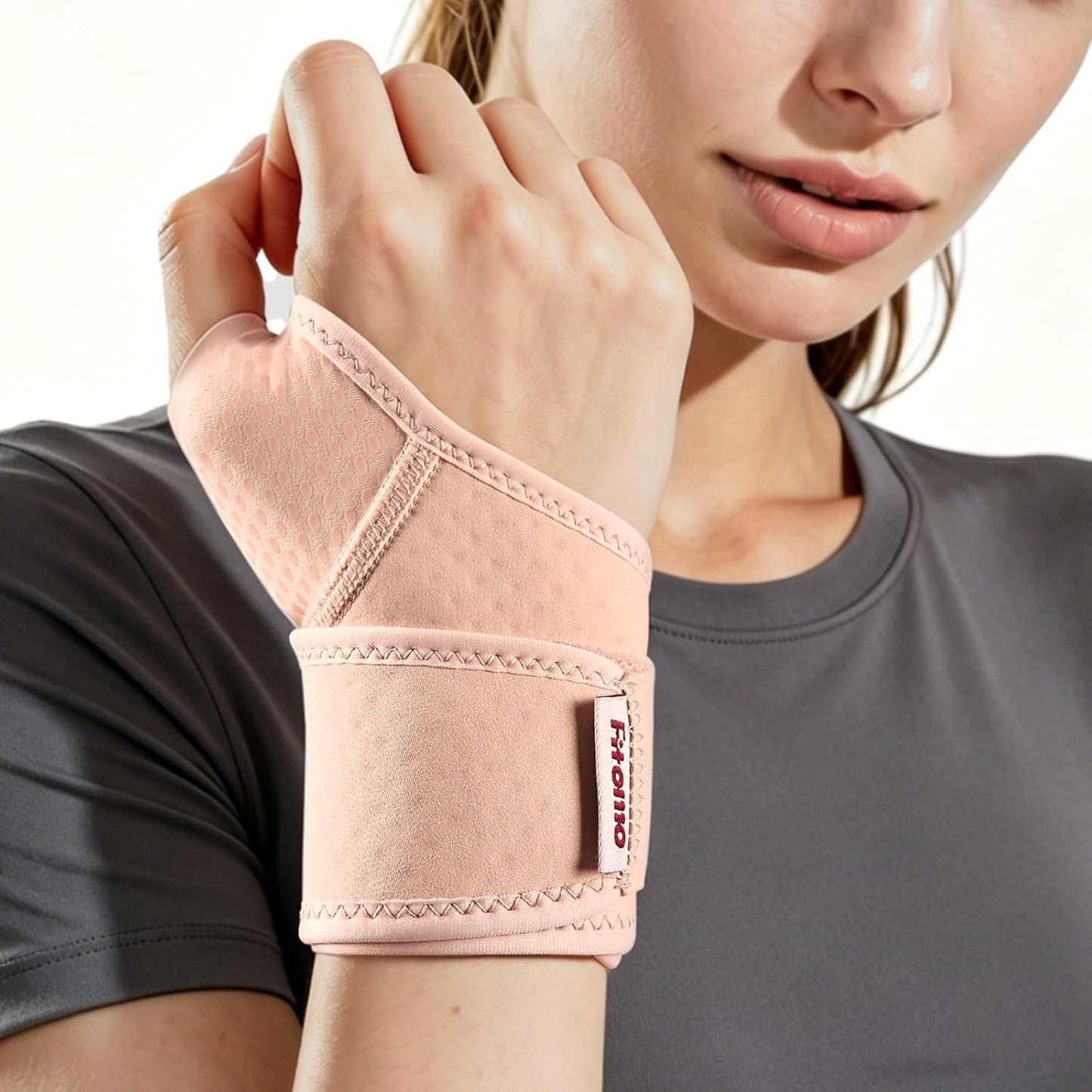 Wrist Brace with Soft-Touch Fabric, Breathable Compression Wrist Support for Daily Wear, Typing & Work, Adjustable Wrist Wrap for Mild Carpal Tunnel, Tendonitis, Arthritis & Sprains, S