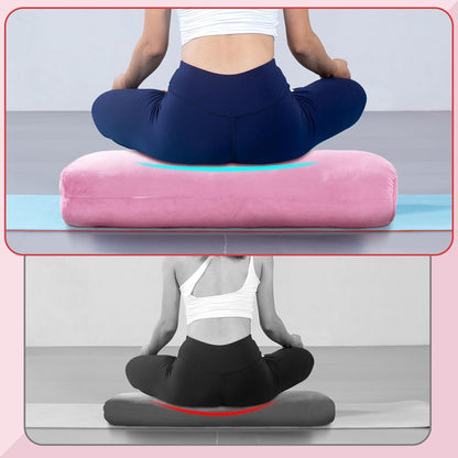 Yoga Bolster Pillow, Rectangular Bolster for Restorative Yoga & Meditation, Professional Meditation Cushion with Carry Handle, 27"X10"X6"