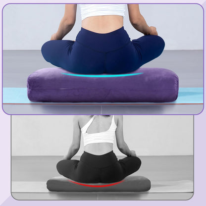 Yoga Bolster Pillow, Rectangular Bolster for Restorative Yoga & Meditation, Professional Meditation Cushion with Carry Handle, 27"X10"X6"