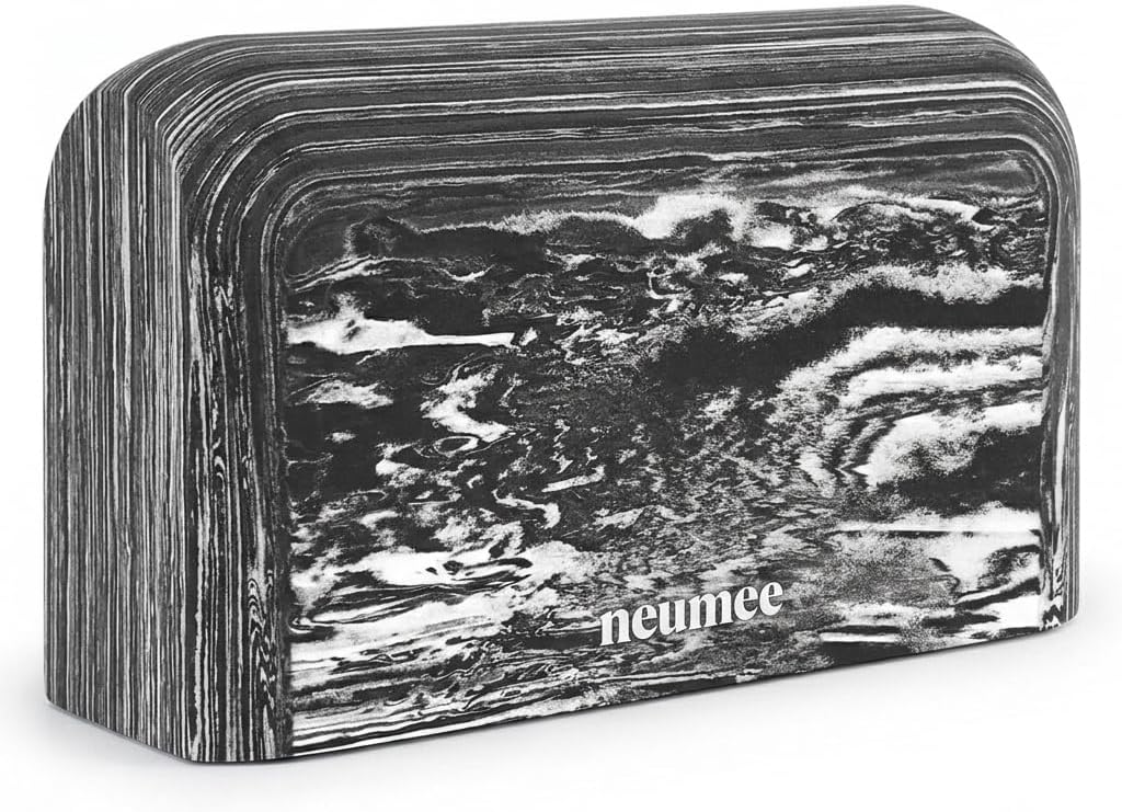 Yoga Block, EVA Foam Yoga Brick with Arc Shape & Non-Slip Grip, Lightweight Portable Yoga Block for Women Men, Ink Painting Design, Yoga Accessories for Poses, Pilates, Meditation, Balance & Stretching
