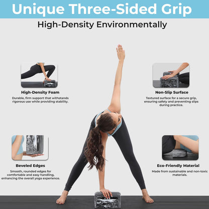Yoga Block, EVA Foam Yoga Brick with Arc Shape & Non-Slip Grip, Lightweight Portable Yoga Block for Women Men, Ink Painting Design, Yoga Accessories for Poses, Pilates, Meditation, Balance & Stretching