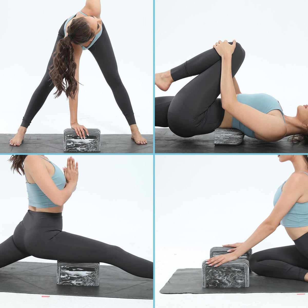 Yoga Block, EVA Foam Yoga Brick with Arc Shape & Non-Slip Grip, Lightweight Portable Yoga Block for Women Men, Ink Painting Design, Yoga Accessories for Poses, Pilates, Meditation, Balance & Stretching