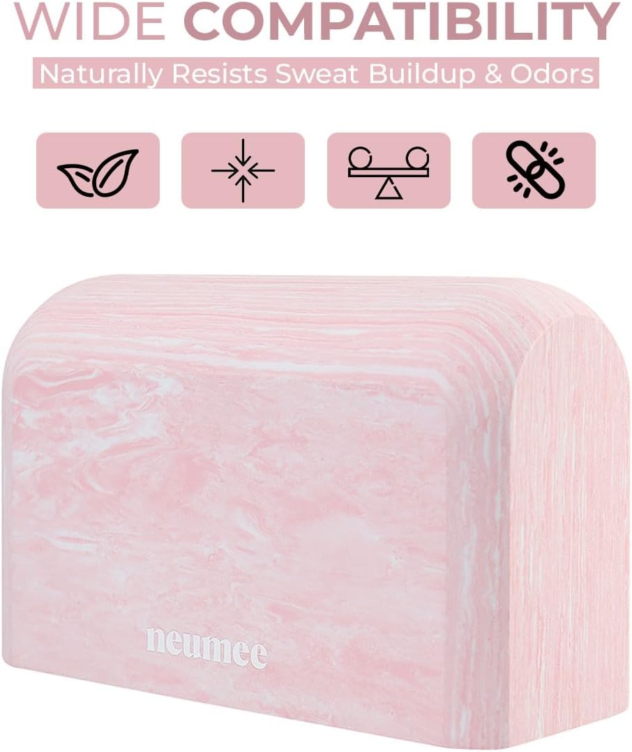 Yoga Block, EVA Foam Yoga Brick with Arc Shape & Non-Slip Grip, Lightweight Portable Yoga Block for Women Men, Ink Painting Design, Yoga Accessories for Poses, Pilates, Meditation, Balance & Stretching