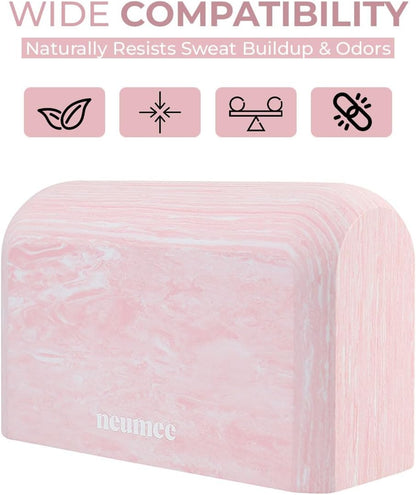 Yoga Block, EVA Foam Yoga Brick with Arc Shape & Non-Slip Grip, Lightweight Portable Yoga Block for Women Men, Ink Painting Design, Yoga Accessories for Poses, Pilates, Meditation, Balance & Stretching