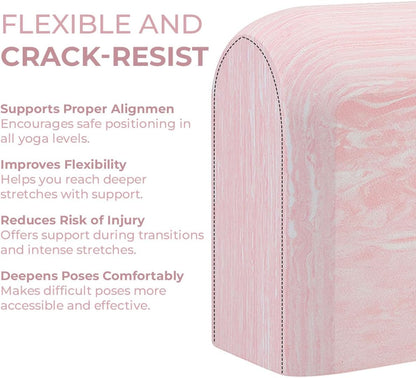 Yoga Block, EVA Foam Yoga Brick with Arc Shape & Non-Slip Grip, Lightweight Portable Yoga Block for Women Men, Ink Painting Design, Yoga Accessories for Poses, Pilates, Meditation, Balance & Stretching