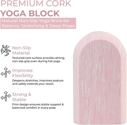 Yoga Block, EVA Foam Yoga Brick with Arc Shape & Non-Slip Grip, Lightweight Portable Yoga Block for Women Men, Ink Painting Design, Yoga Accessories for Poses, Pilates, Meditation, Balance & Stretching