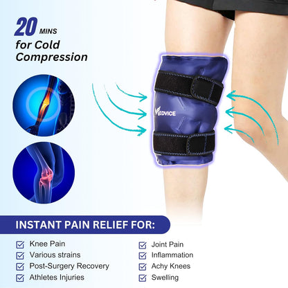 Reusable Hot and Cold Ice Packs for Injuries (3-Piece Set), Joint Pain