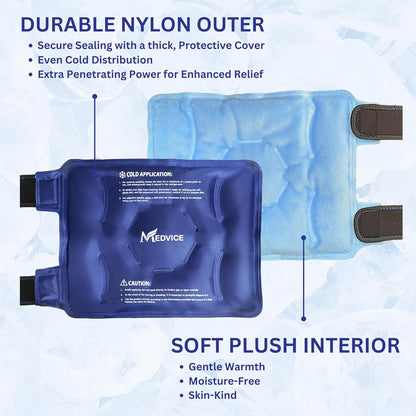 Reusable Hot and Cold Ice Packs for Injuries (3-Piece Set), Joint Pain