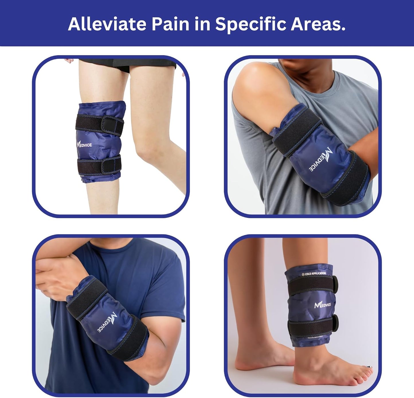 Reusable Hot and Cold Ice Packs for Injuries (3-Piece Set), Joint Pain