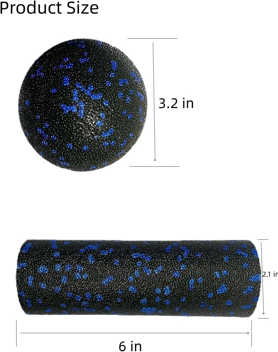 Mini Foam Roller and Massage Ball Set, 6-Inch Small Foam Roller & 3.2-Inch Ball for Travel, Back, Legs, and Muscle Recovery