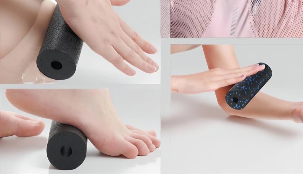 Mini Foam Roller and Massage Ball Set, 6-Inch Small Foam Roller & 3.2-Inch Ball for Travel, Back, Legs, and Muscle Recovery
