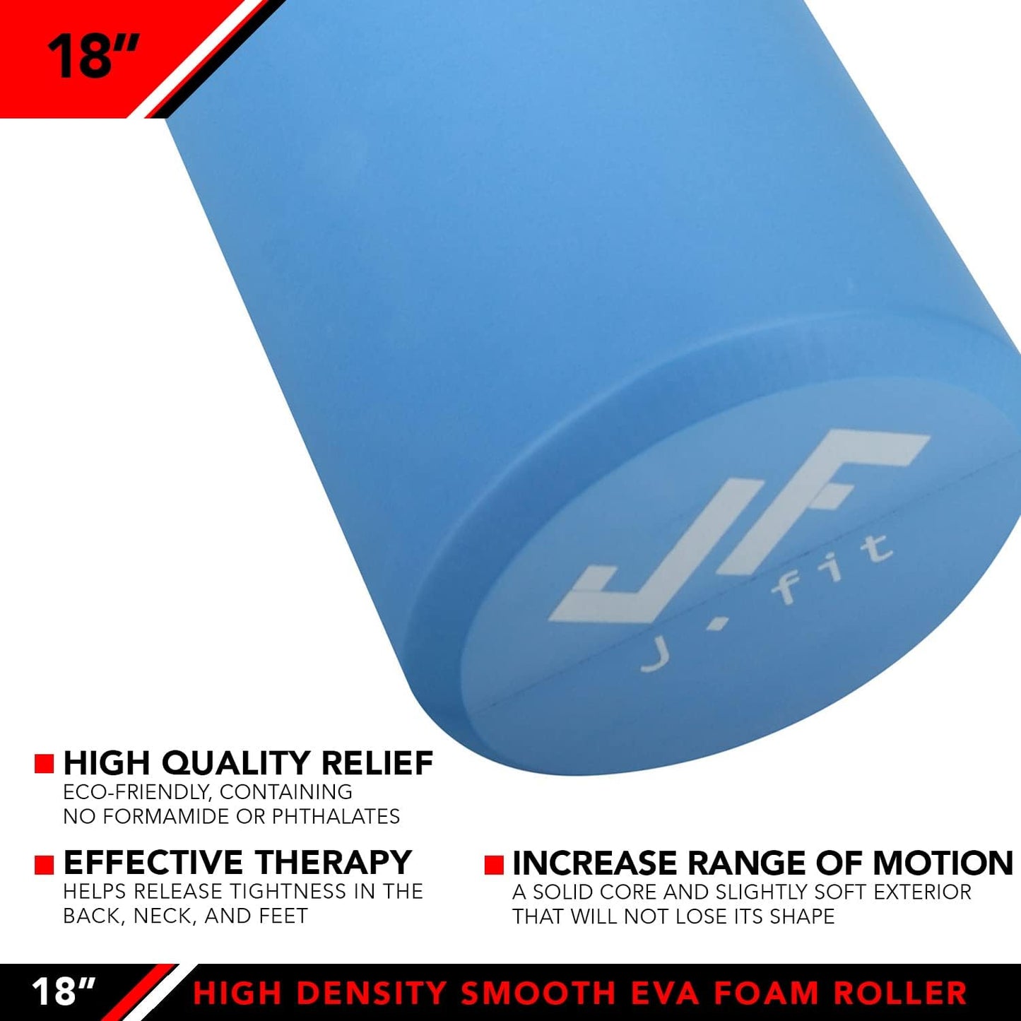 High Density Smooth EVA Foam Roller - Made in Taiwan - Multiple Size Options Available - Exercise, Massage, Muscle Recovery, Round Foam Roller
