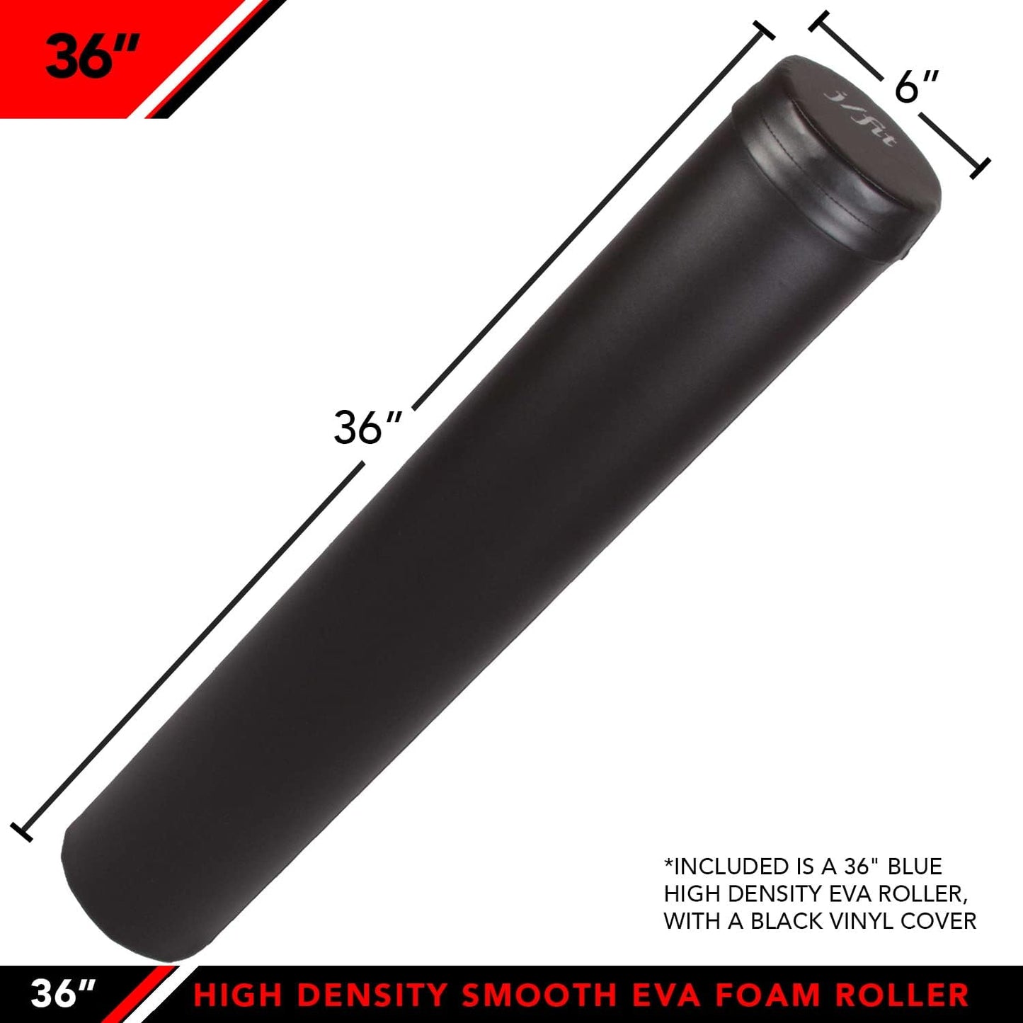 High Density Smooth EVA Foam Roller - Made in Taiwan - Multiple Size Options Available - Exercise, Massage, Muscle Recovery, Round Foam Roller