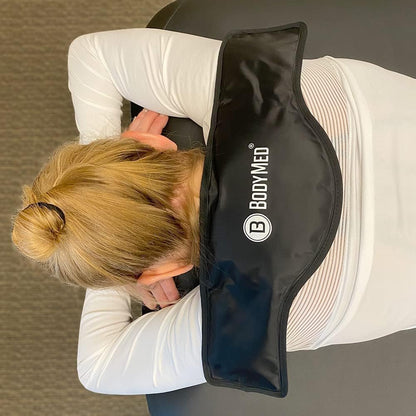 Reusable Gel Ice Pack Cold Compress for Neck - Professional Grade Cold Therapy for Injuries, Aches, Swelling, Bruises, Sprains - 21 in. x 6 in. (Neck Contour)