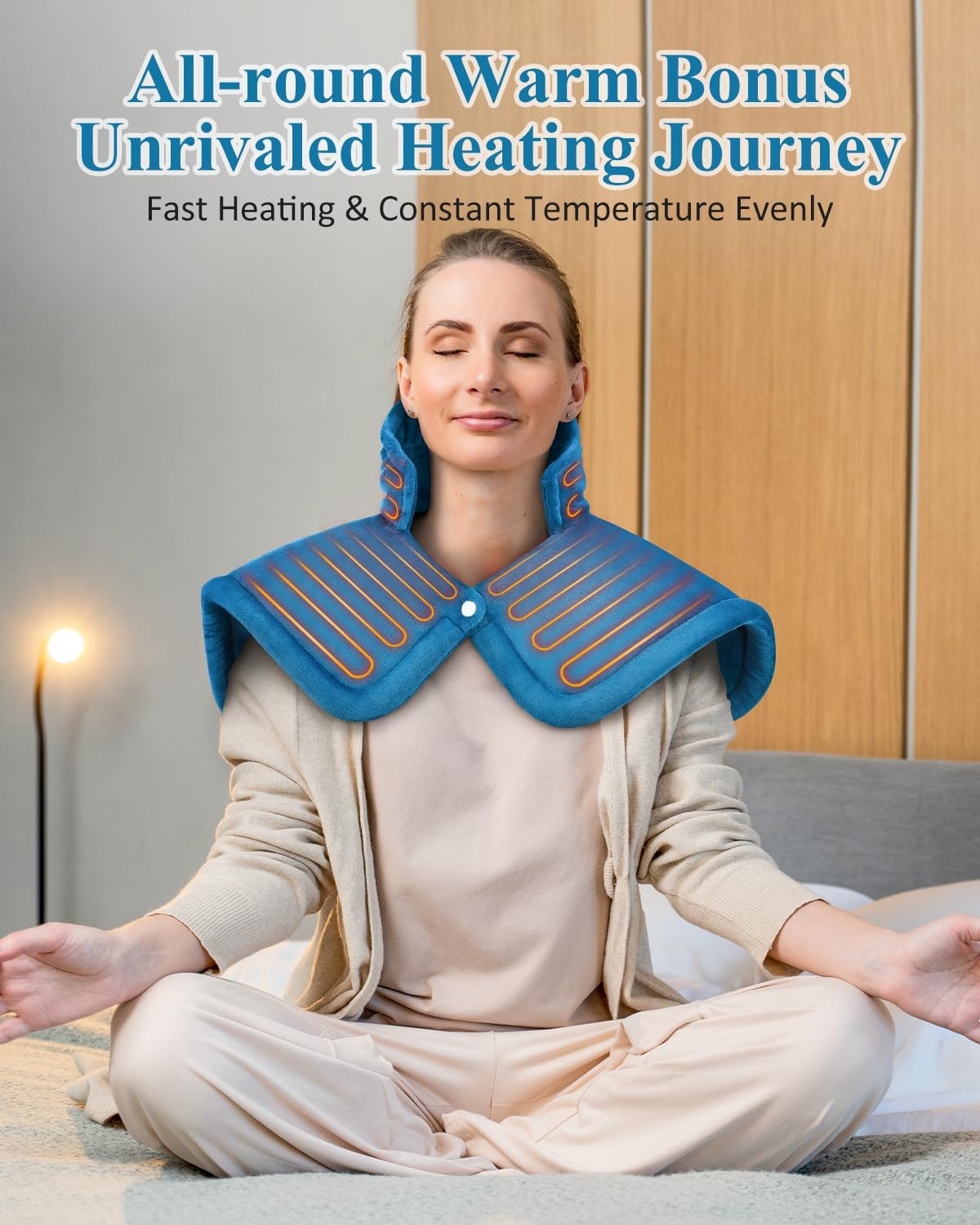Heating Pad for Neck Shoulders Back, Electric Heat Pads, Weighted Heated Wrap for Daily Relax 6 Heat Settings 4 Auto Timers, Birthday Gifts for Women Men Mom Dad Wife Husband, 17"x23", ETL Certified