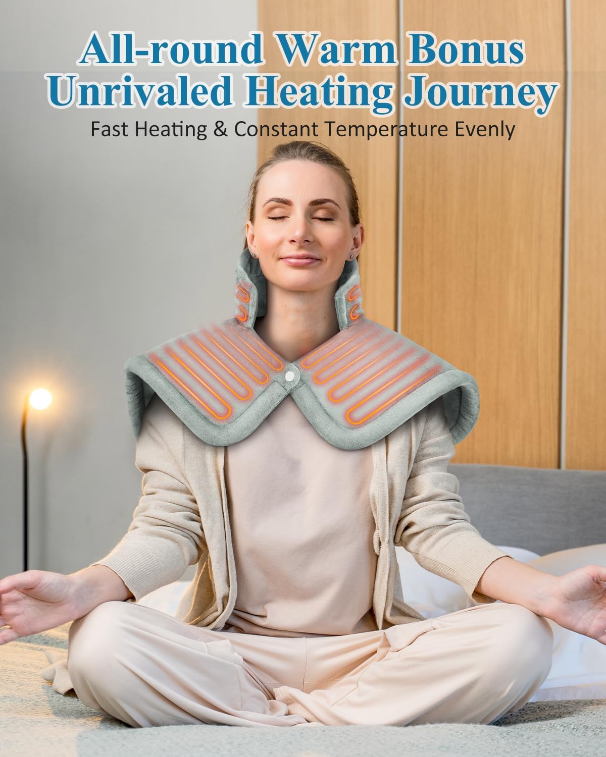 Heating Pad for Neck Shoulders Back, Electric Heat Pads, Weighted Heated Wrap for Daily Relax 6 Heat Settings 4 Auto Timers, Birthday Gifts for Women Men Mom Dad Wife Husband, 17"x23", ETL Certified
