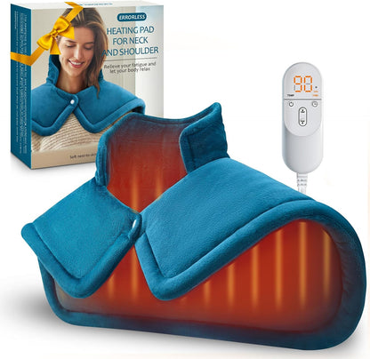 Heating Pad for Neck Shoulders Back, Electric Heat Pads, Weighted Heated Wrap for Daily Relax 6 Heat Settings 4 Auto Timers, Birthday Gifts for Women Men Mom Dad Wife Husband, 17"x23", ETL Certified