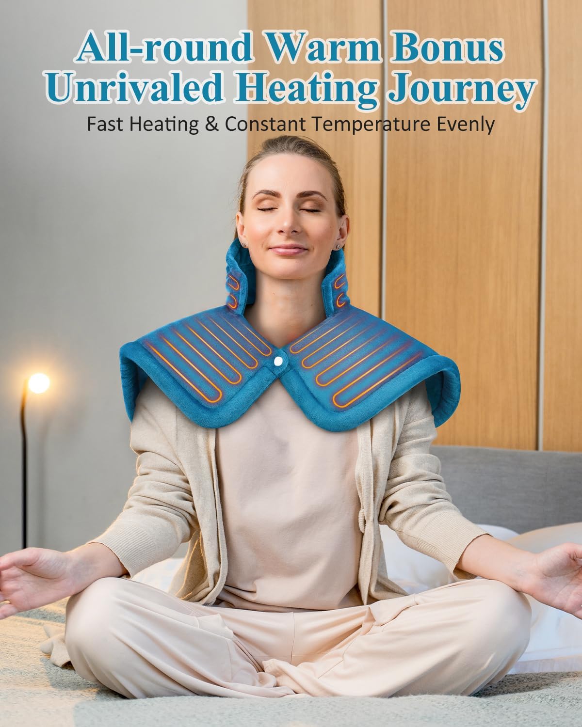 Heating Pad for Neck Shoulders Back, Electric Heat Pads, Weighted Heated Wrap for Daily Relax 6 Heat Settings 4 Auto Timers, Birthday Gifts for Women Men Mom Dad Wife Husband, 17"x23", ETL Certified