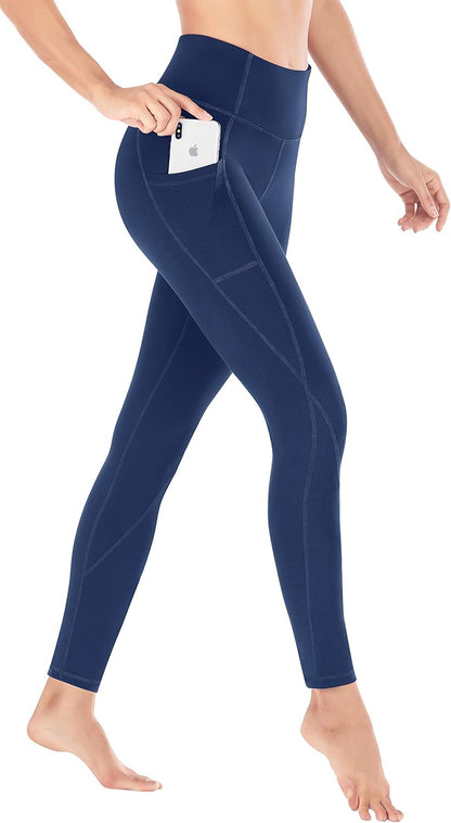 Leggings with Pockets for Women Tummy Control High Waisted Yoga Pants Women Compression Workout Leggings