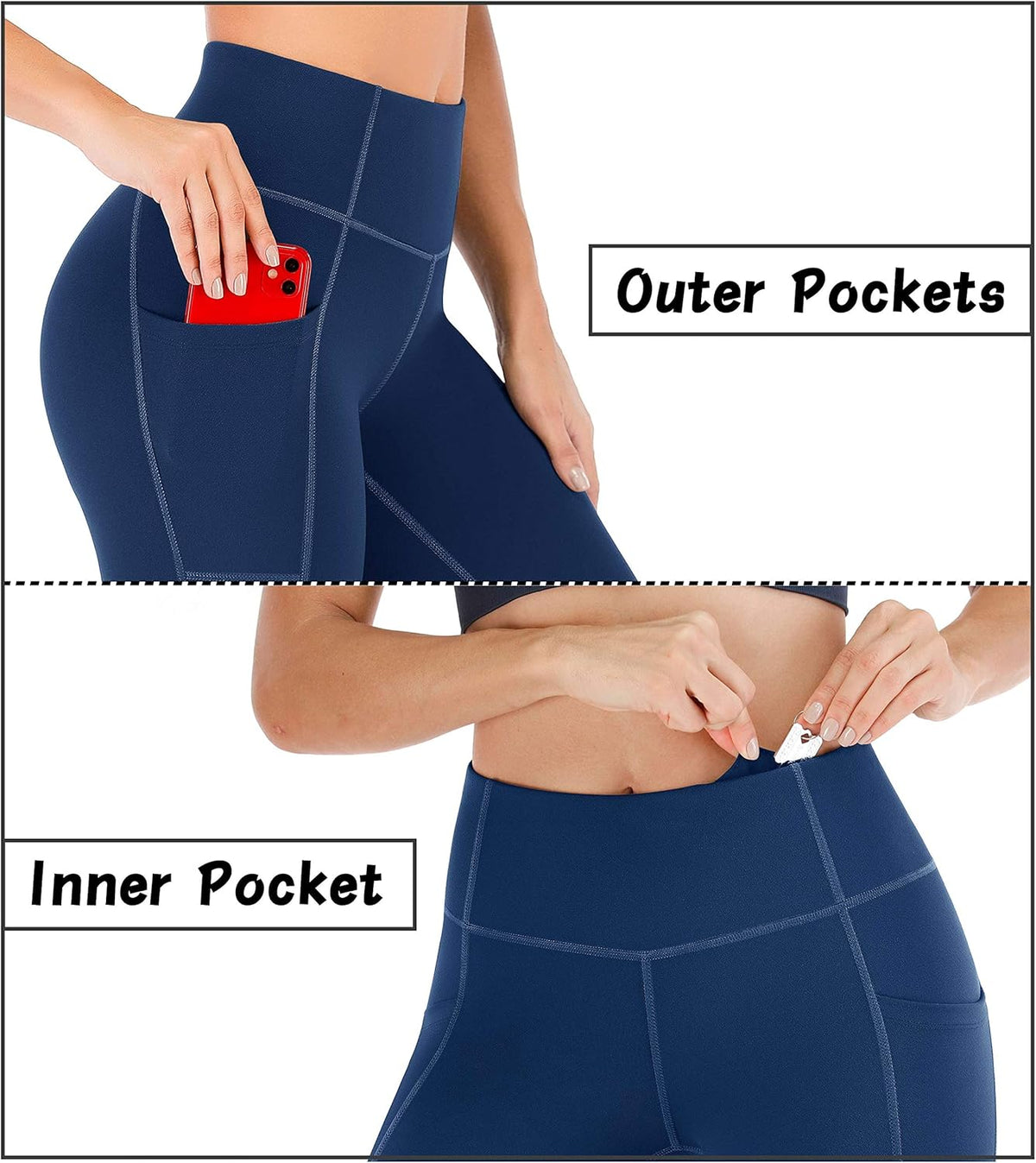 Leggings with Pockets for Women Tummy Control High Waisted Yoga Pants Women Compression Workout Leggings