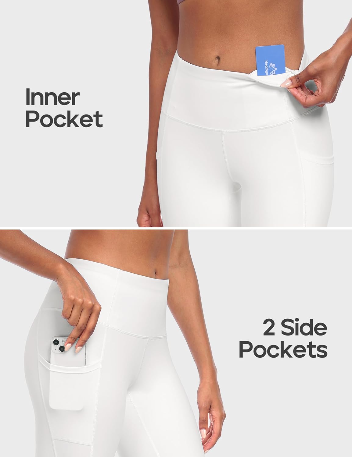 Leggings with Pockets for Women Tummy Control High Waisted Yoga Pants Women Compression Workout Leggings