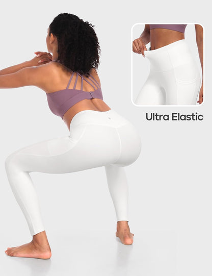 Leggings with Pockets for Women Tummy Control High Waisted Yoga Pants Women Compression Workout Leggings