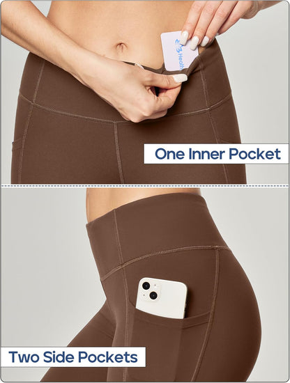 Leggings with Pockets for Women Tummy Control High Waisted Yoga Pants Women Compression Workout Leggings