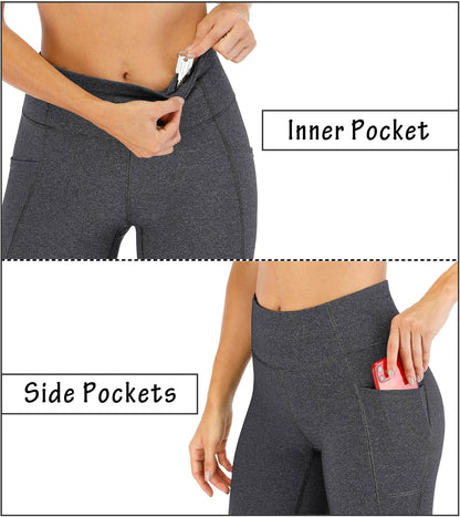Leggings with Pockets for Women Tummy Control High Waisted Yoga Pants Women Compression Workout Leggings