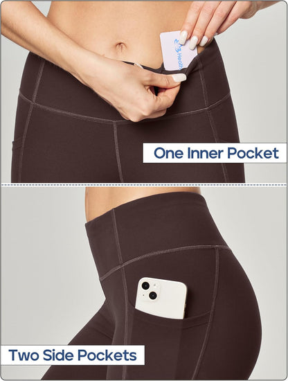 Leggings with Pockets for Women Tummy Control High Waisted Yoga Pants Women Compression Workout Leggings