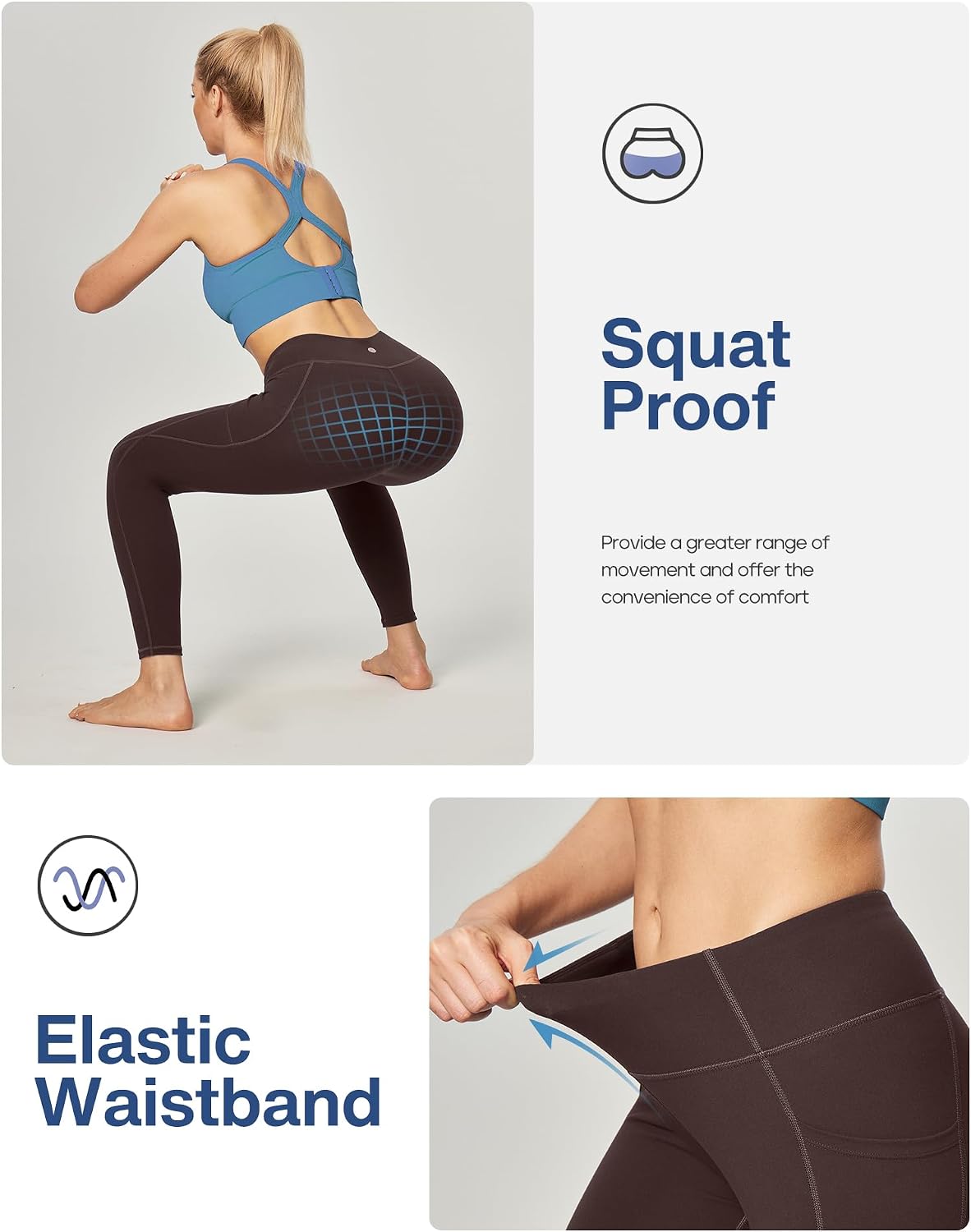Leggings with Pockets for Women Tummy Control High Waisted Yoga Pants Women Compression Workout Leggings