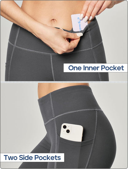 Leggings with Pockets for Women Tummy Control High Waisted Yoga Pants Women Compression Workout Leggings