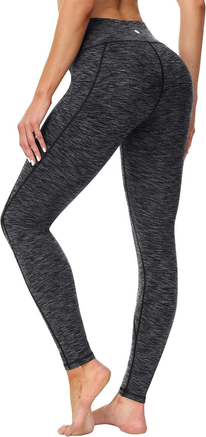 Leggings with Pockets for Women Tummy Control High Waisted Yoga Pants Women Compression Workout Leggings